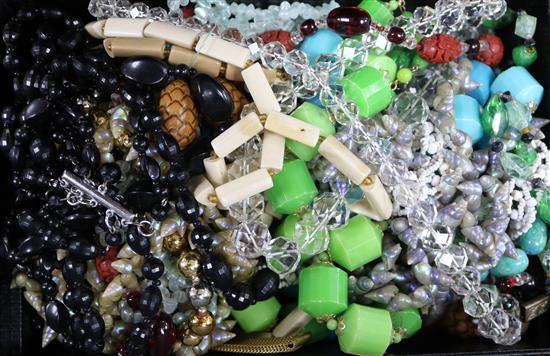 A quantity of costume jewellery in Asprey box.